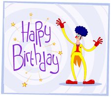 Afro Clown Birthday Greeting Stock Image Afro Clown Birthday Greeting Stock Image