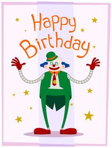 Fat Clown Birthday Greeting Royalty Free Stock Images