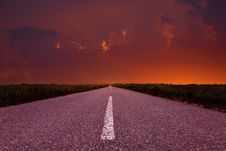 Driving On An Empty Road At Sunset Stock Image Driving On An Empty Road At Sunset Stock Image