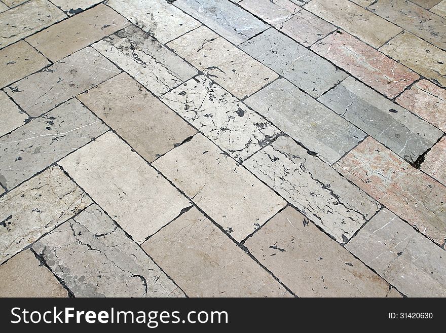 Medieval pavement in old town Dubrovnik