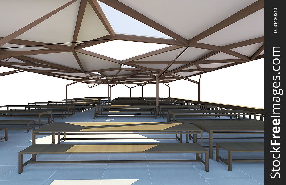 3D Rendered Of Canteen