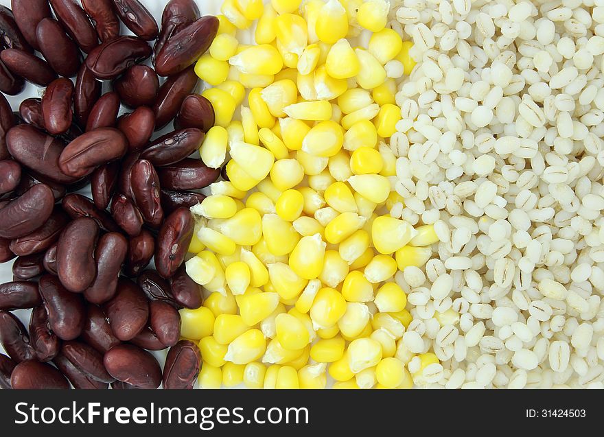 Cereal grains and seeds background