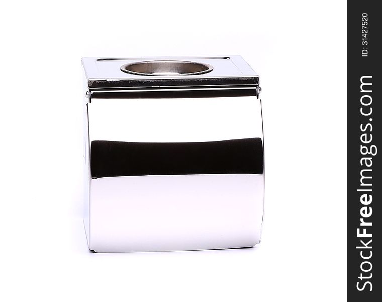 Metal box with toilet paper. Metal box with toilet paper