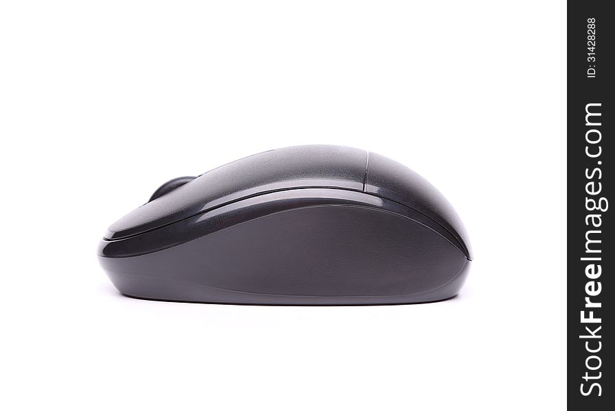 Wireless computer mouse isolated on white background flank