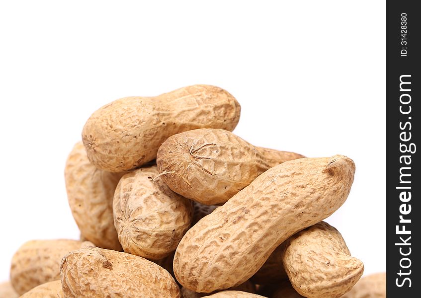 White Background And Peanuts