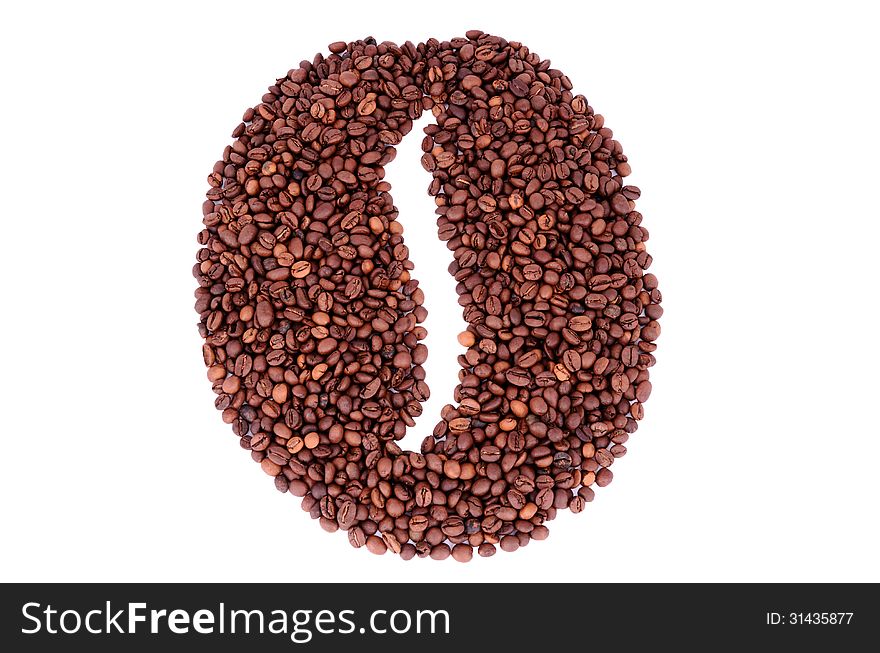 The coffee beans symbol made from coffee beans