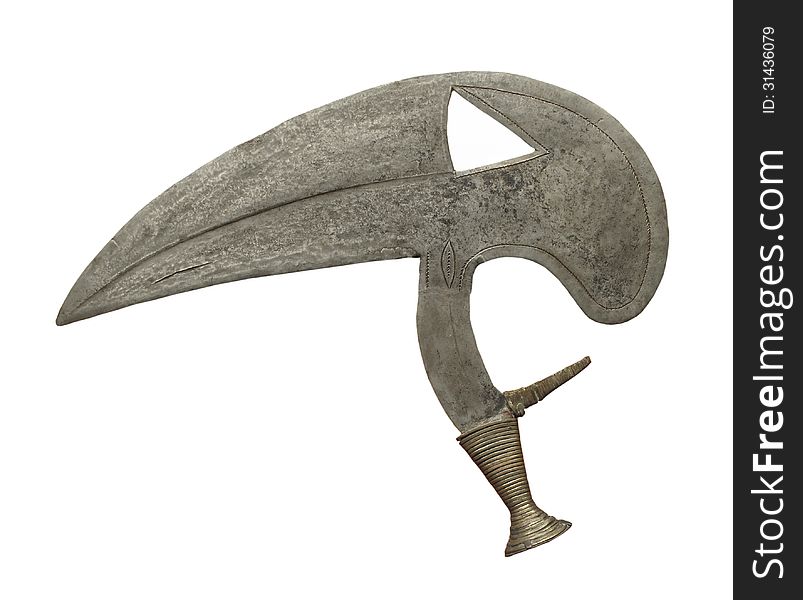 African Ceremonial Knife Isolated.