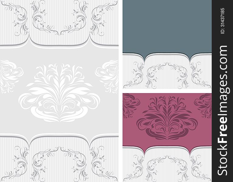 Three ornamental borders for design. Illustration