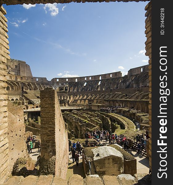 The historic center of Rome. Colosseum. The historic center of Rome. Colosseum