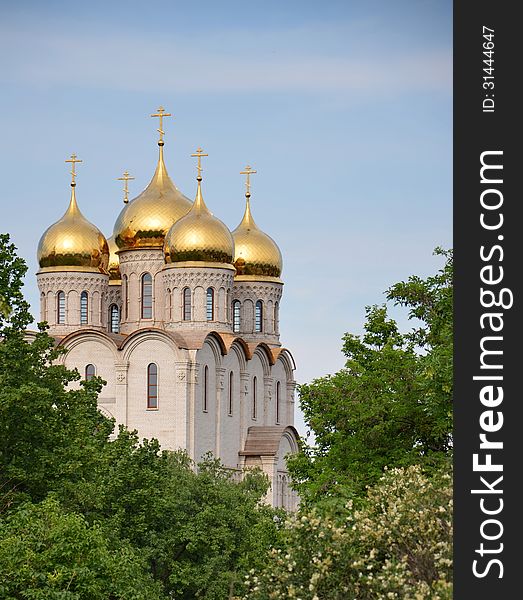 Ortodox church against blue sky. Ortodox church against blue sky