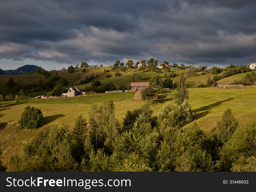 Landscape in a romanian village. Landscape in a romanian village
