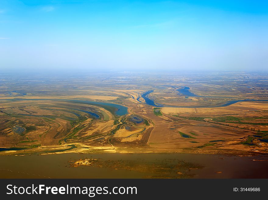 The image taken in china's heilongjiang province,it is aerial photography.The beauty of the earth