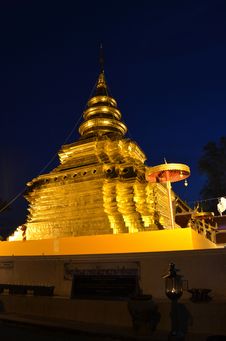 Phra That Sri Jom Thong Before Sunrise, Series 1_2, Golden Pagoda Royalty Free Stock Images Phra That Sri Jom Thong Before Sunrise, Series 1_2, Golden Pagoda Royalty Free Stock Images