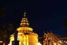 Phra That Sri Jom Thong Before Sunrise, Series 1_2, Golden Pagoda Stock Photography Phra That Sri Jom Thong Before Sunrise, Series 1_2, Golden Pagoda Stock Photography