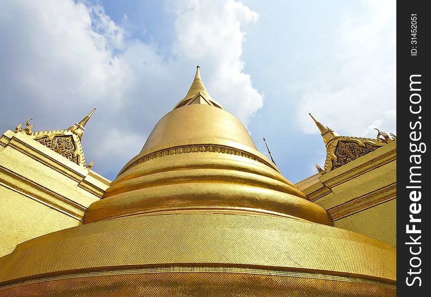 Beautiful golden pagoda of phrakaew temple, Bangkok ,Thailand. Beautiful golden pagoda of phrakaew temple, Bangkok ,Thailand