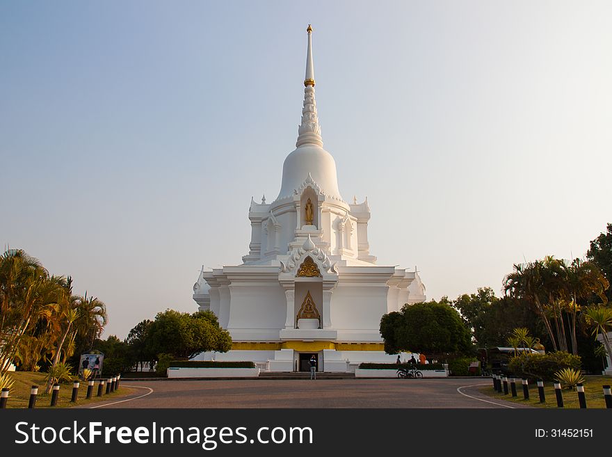 Big white pagoda Thailand