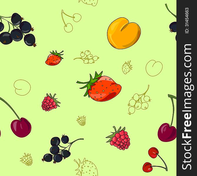 Summer berry background. seamless texture,