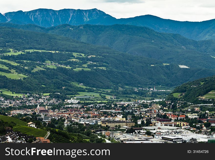 View of Brixen and Isarco Valley. View of Brixen and Isarco Valley