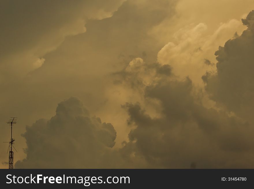 Strom and cloudy sky