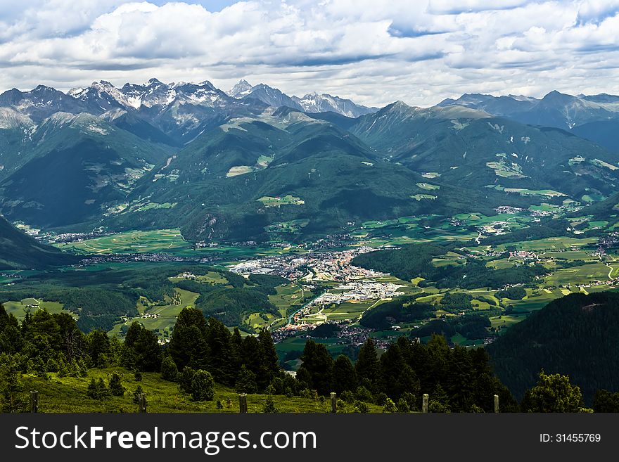 Mountain landscape on Mount Campiler. Mountain landscape on Mount Campiler