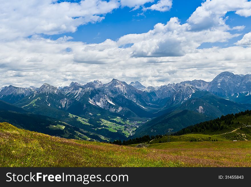 Mountain landscape on Mount Campiler. Mountain landscape on Mount Campiler