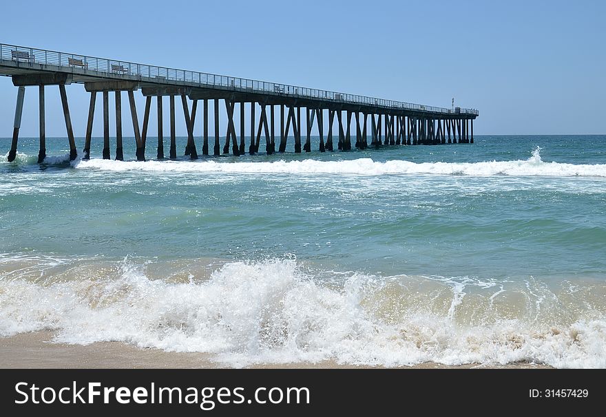 Pier in Santa Monica beach, Los Angeles.