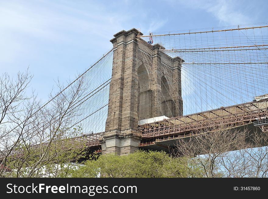 Brooklyn Bridge in New York, USA.