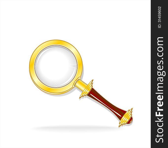 Gold magnifier for icons or web site or other things