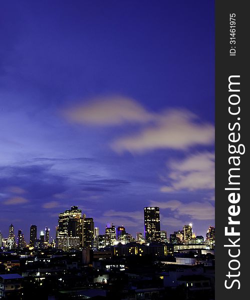 Bangkok at twilight, bangkok city, Thailand