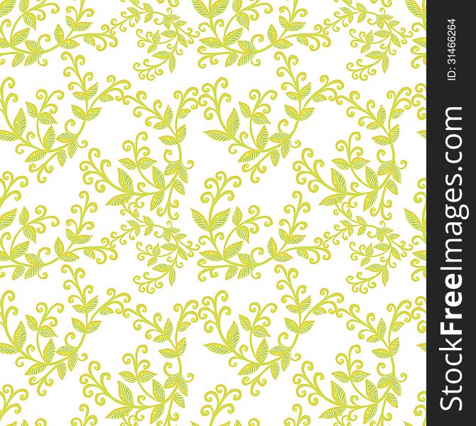 Floral seamless background with leaf