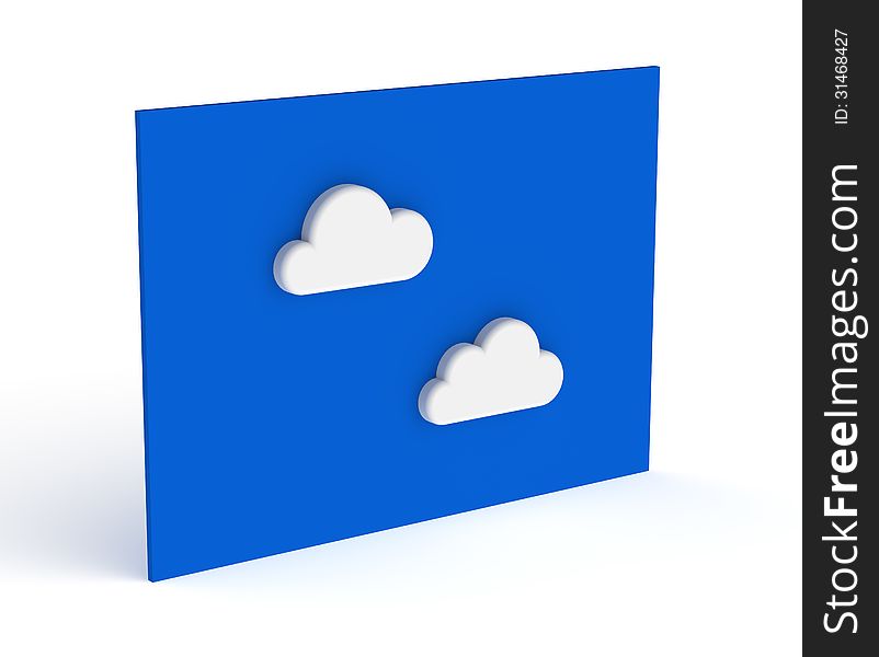 3D Illustration of White Clouds on the Blue Sky Board
