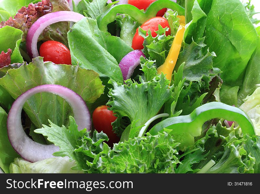 Mixed vegetable salad closed up