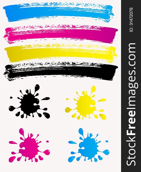 Colored spots. bright colors CMYK. Colored spots. bright colors CMYK.