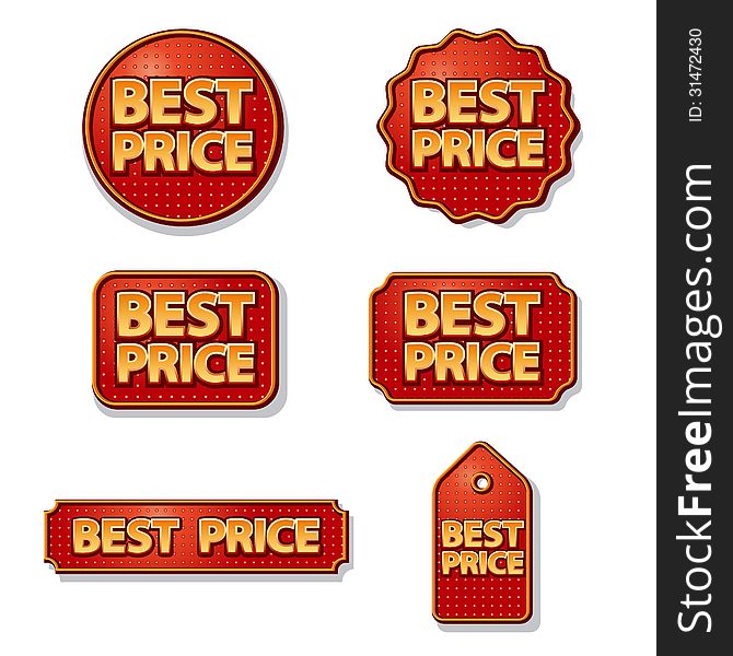 Best price labels and stickers set. Best price labels and stickers set