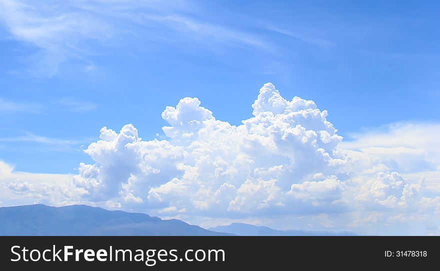 Cloud in the blue sky backgrounds and mountain. Cloud in the blue sky backgrounds and mountain