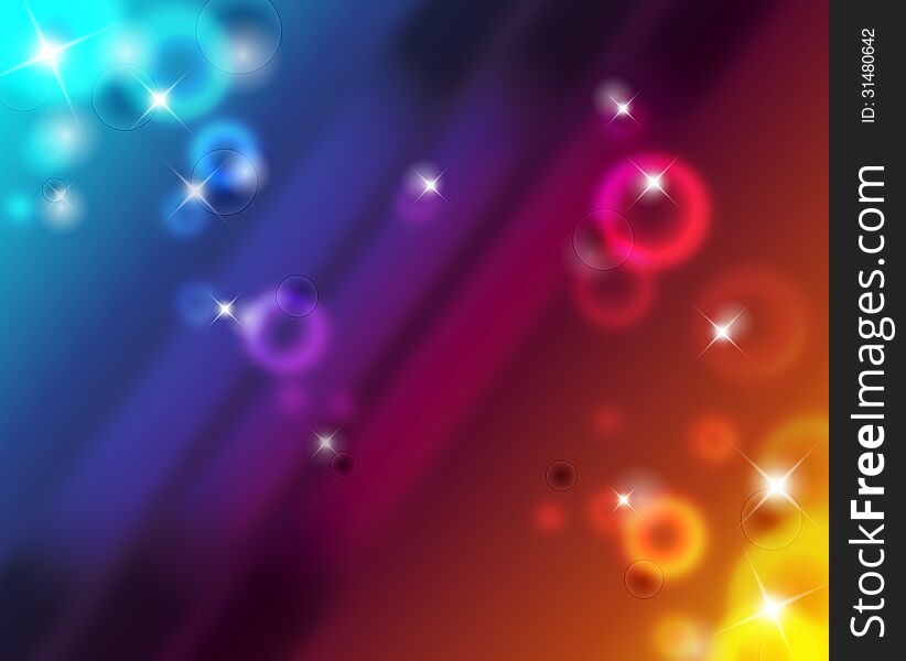 Abstract colorfull background illustration with shine and bokeh