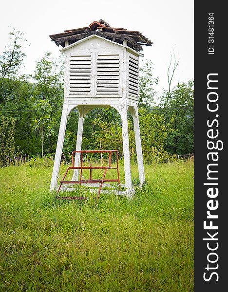 Weather shelter from a platform in Romania. Weather shelter from a platform in Romania