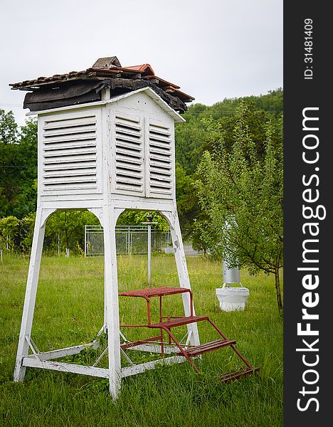 Weather shelter from a platform in Romania. Weather shelter from a platform in Romania
