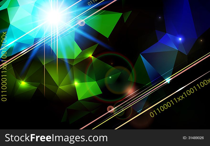 Abstract lens flare technology vector background.