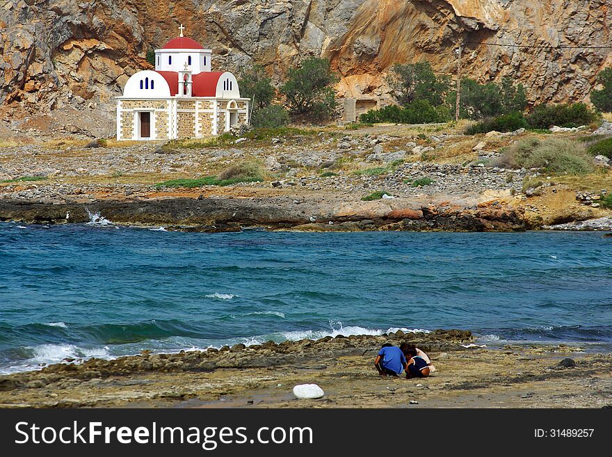 Greek church on the sea shore