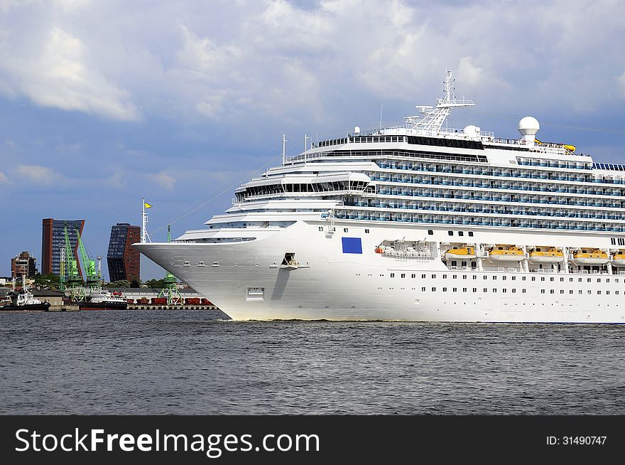 Cruise liner in port Klaipeda