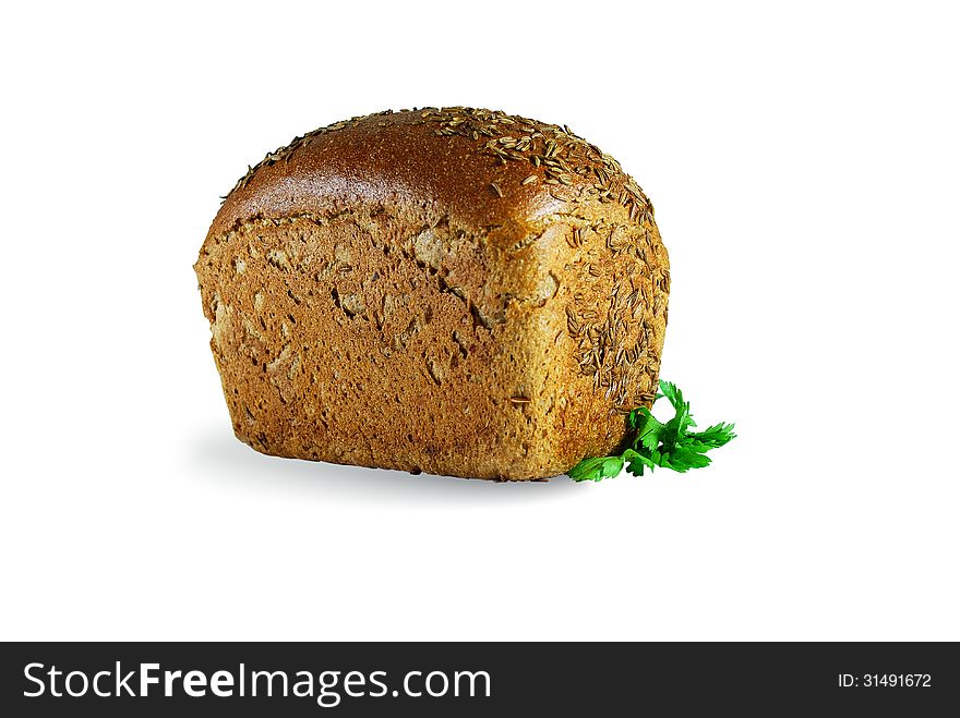 Borodino bread isolated on a white background