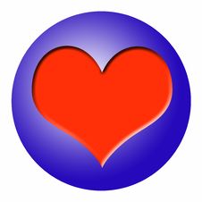Blue Ball With Red Heart Stock Photo Blue Ball With Red Heart Stock Photo
