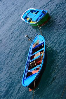Blue Fishing Boats Royalty Free Stock Photo Blue Fishing Boats Royalty Free Stock Photo