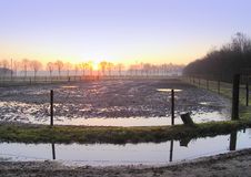 Sunset Over Flooded Field Stock Photo Sunset Over Flooded Field Stock Photo