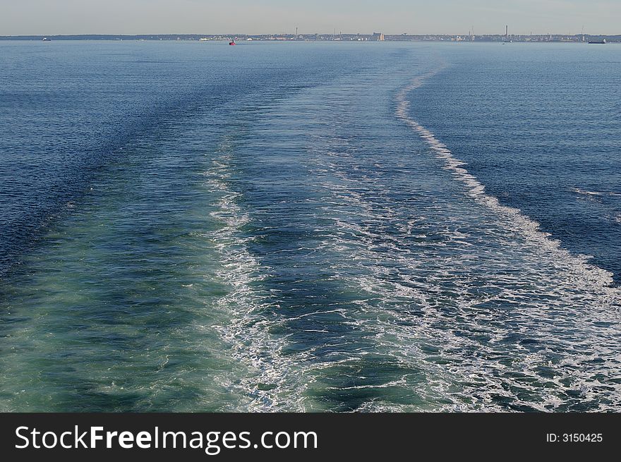 Helsingborg in Sweden seen from the Sound