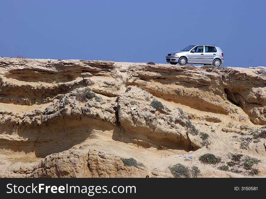 Passenger car captured during safari in Tunisia. Passenger car captured during safari in Tunisia