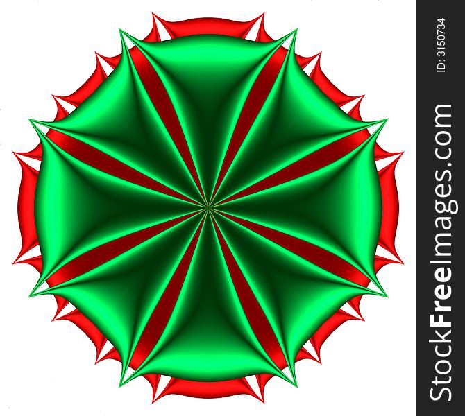 Abstract fractal image resembling a Christmas flower