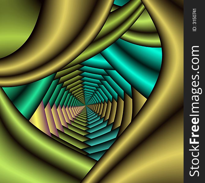Abstract fractal image resembling a metallic web