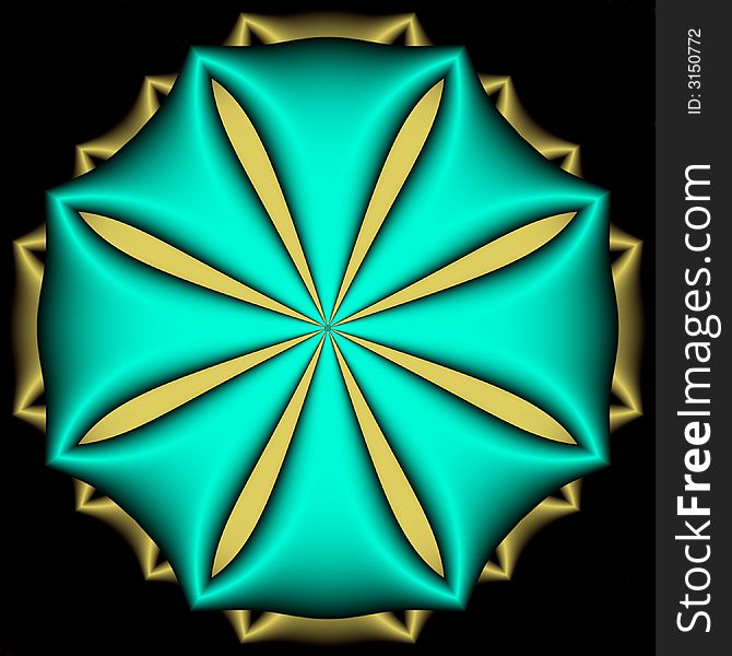 Abstract fractal image resembling a starfish pillow